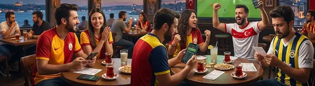 Galatasaray ve Fenerbahçe taraftarları maçı izleyip bahis yapıyor